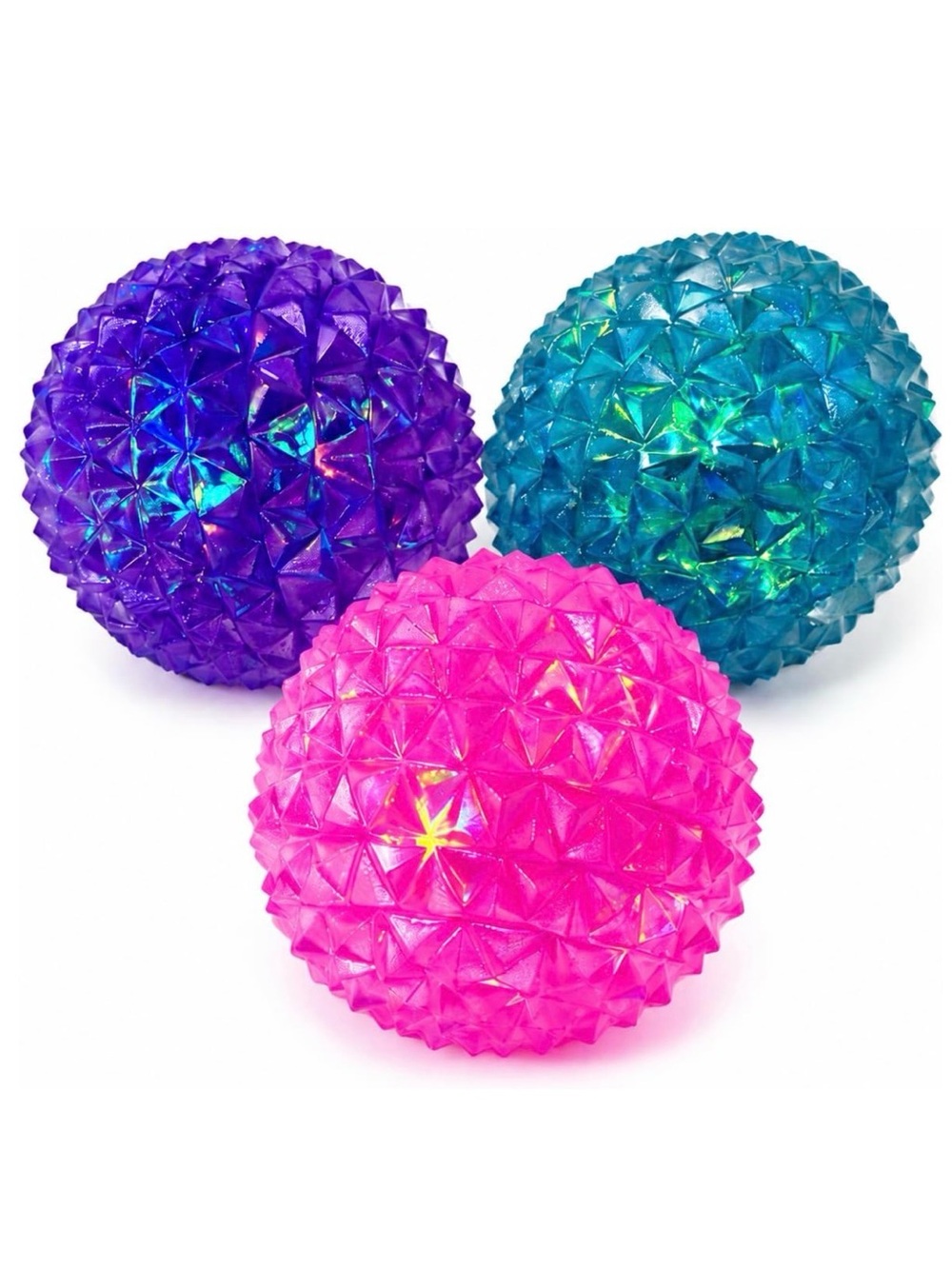 3 Piece Colorful Diamond Textured Squishy Stress Balls